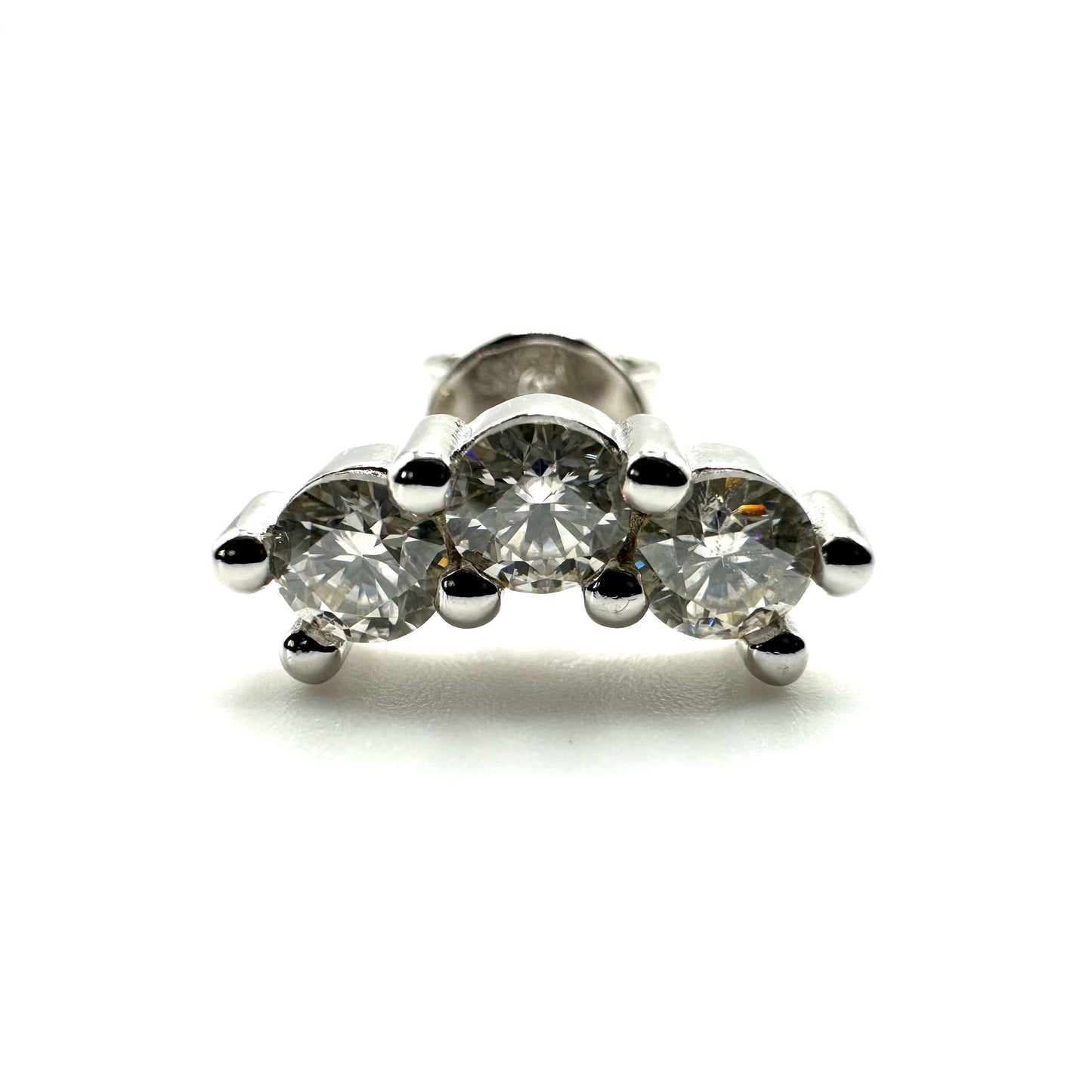 0.3ct Trilogy Stone Moissanite Earrings