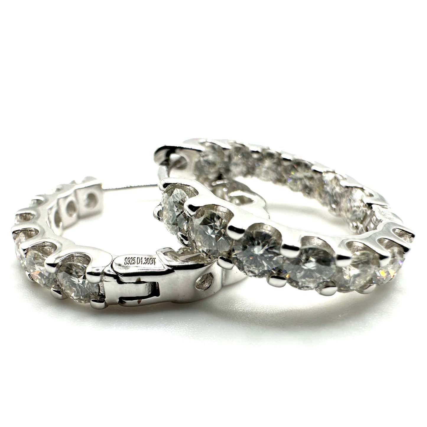 1.3ct Moissanite Huggie Earrings