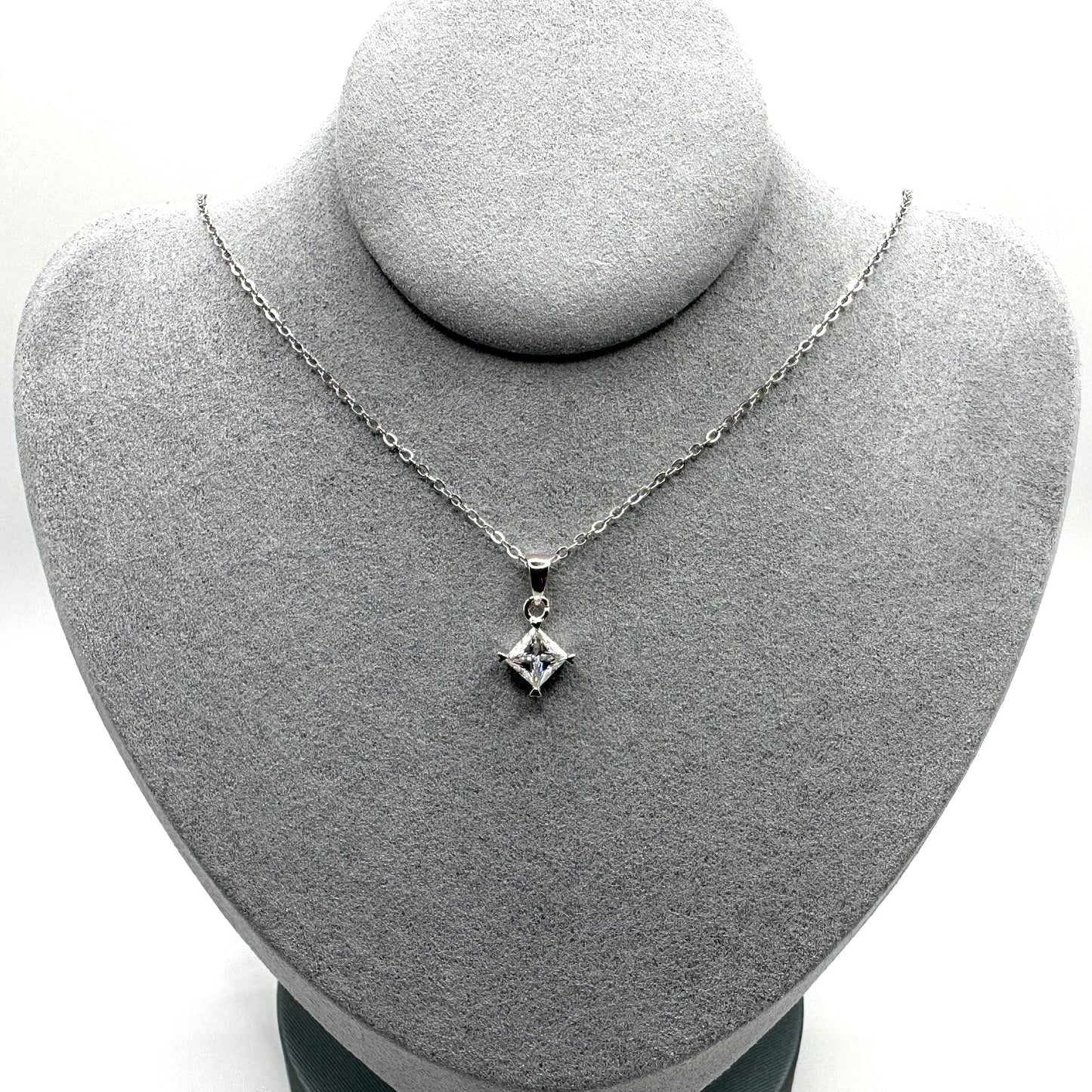 1ct Princess Cut Moissanite Pendant