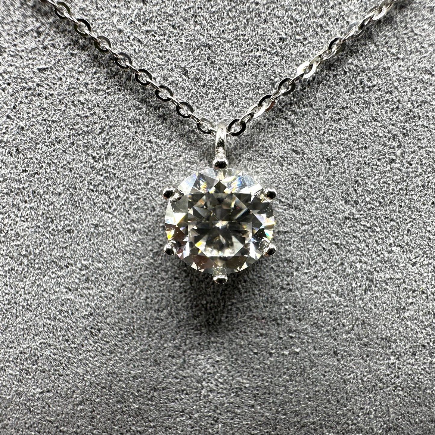 Solitaire Round Cut Moissanite Pendant