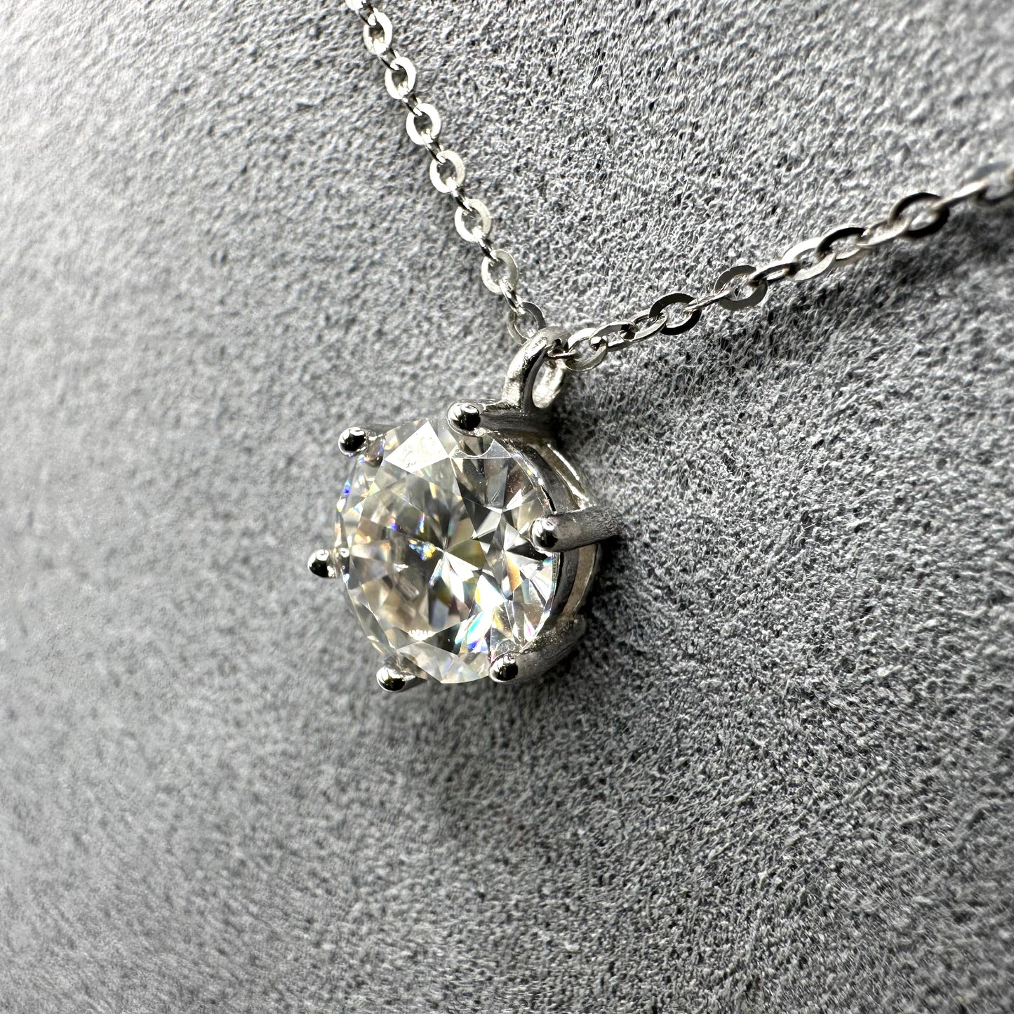 Solitaire Round Cut Moissanite Pendant