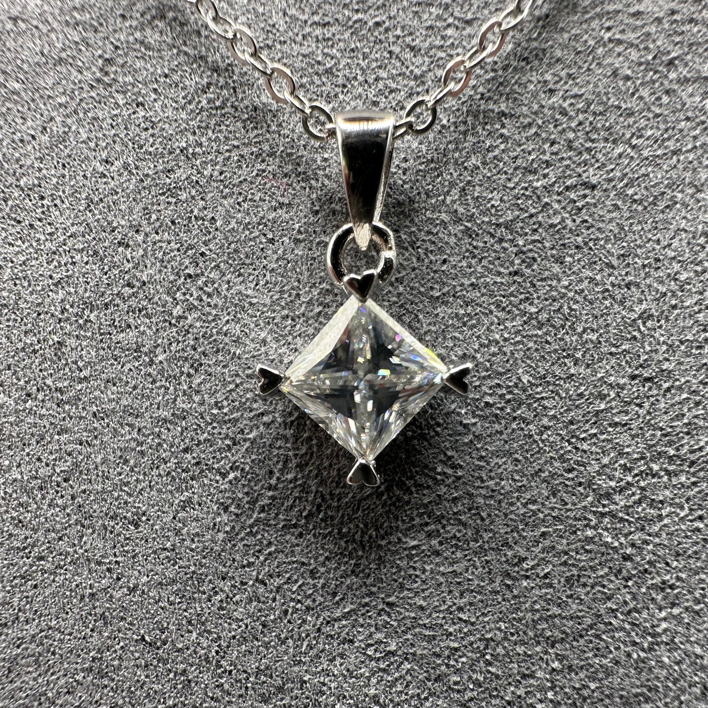 1ct Princess Cut Moissanite Pendant