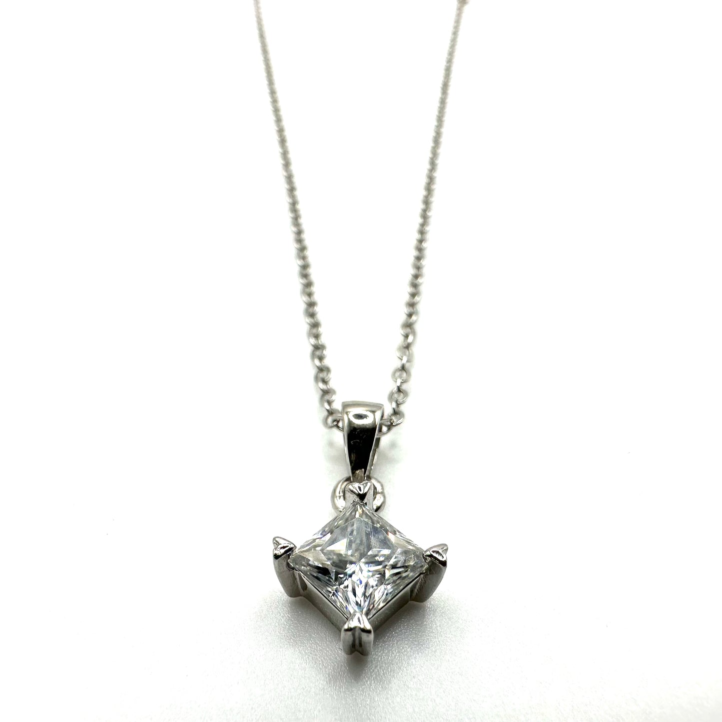 1ct Princess Cut Moissanite Pendant