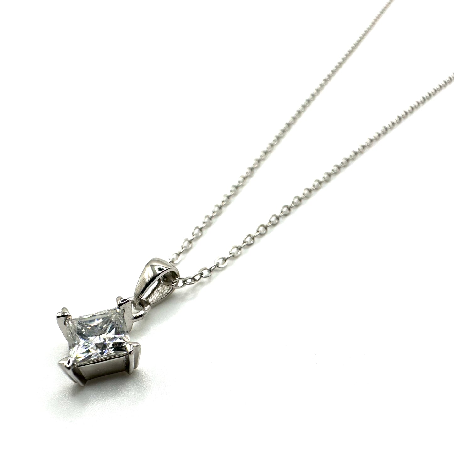 1ct Princess Cut Moissanite Pendant