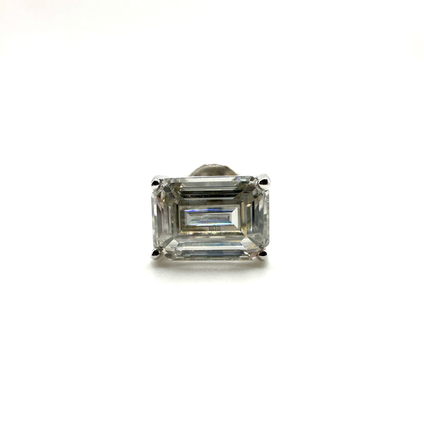 Emerald Cut Moissanite Earrings