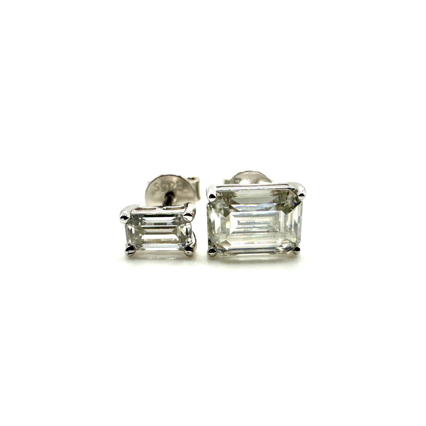Emerald Cut Moissanite Earrings