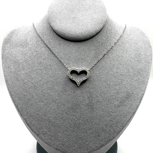 0.6ct Moissanite Heart Pendant